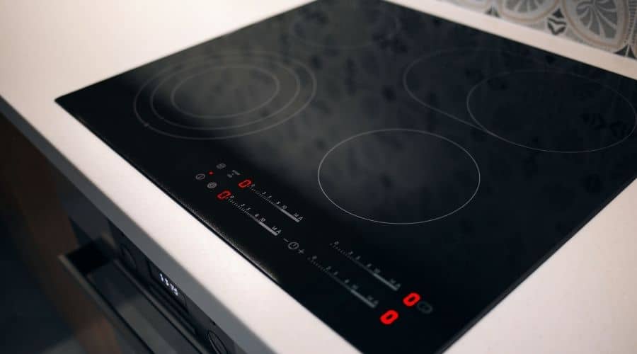 Overhead shot of an electrical stove