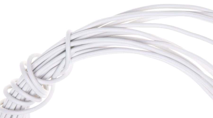 white wiring on white background