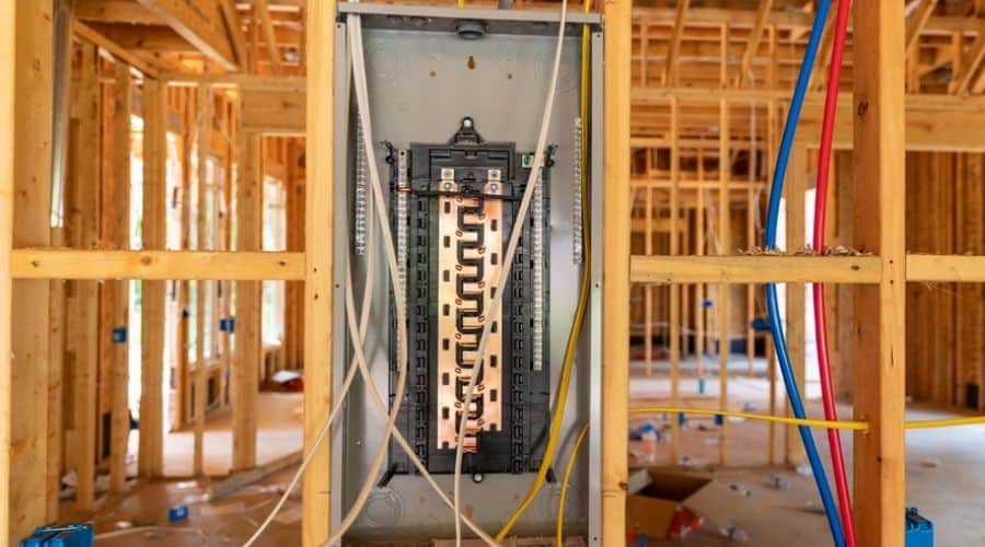 a circuit breaker in a new construction home